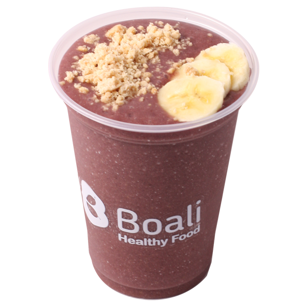 SMOOTHIE BRAZUCA açai banana paçoquinha BOALI maior franquia de alimentação saudável do Brasil e Hemisfério sul